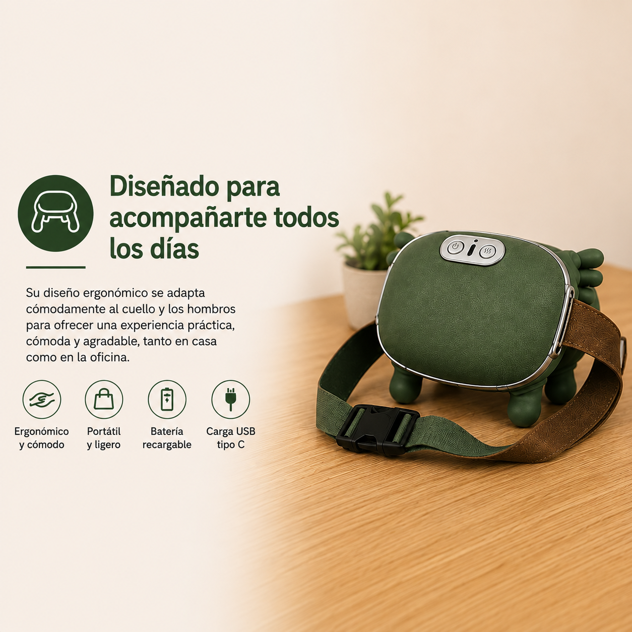 Masajeador con Manos Ergonómicas Calefactoras